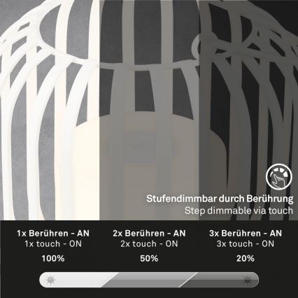 Brilo - LED Dimmable επαναφορτιζόμενο επιτραπέζιο φωτιστικό εξωτερικού χώρου LED/2W/5V IP44 λευκό